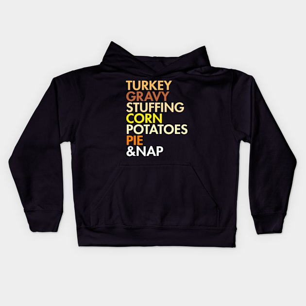 Thanksgiving Food, Helvetica Leftovers Kids Hoodie by Boots